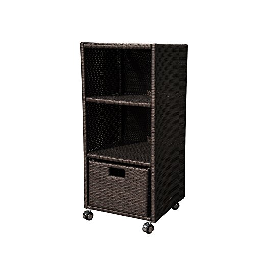 Island Retreat NU2056 Towel Wheeled Tower Shelf, Black