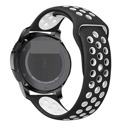 FKMBD 20mm 22mm Galaxy Watch 3 45mm/42mm/Active-2 Gear S3 Frontier�V���R���u���X���b�g Huawei GT/2/2e�p�X�g���b�v46mm(�u���b�N�z���C�g�A20mm�̎��v�o���h)