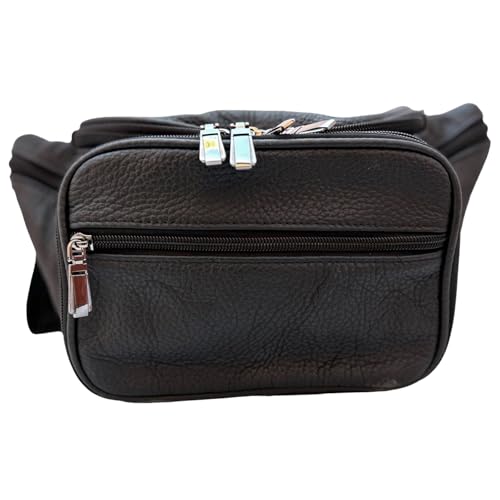 Genuine Leather Fanny Pack Crossbody Sling Bag for Men Women Large Roomy Organizer w RFID Built In Wallet & Phone Pockets.