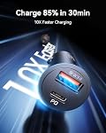 INIU Chargeur de voiture, 60W Charge totale rapide 2-Port [USB C 30W + USB A 30W] 5A PD Charge rapide tout-métal Mini USB-C Adaptateur de voiture pour iPhone 17 16 15 14 Pro Max Mini iPad Samsung S23 S22 Aéropodes