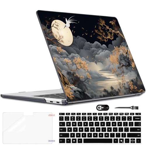 LCMOCICO Slim Protective Case for Microsoft Surface Laptop 13 inch Copilot+PC 2025 (Model 2095), Lightweight Anti-Scratch Printed Pattern Plastic Hard Shell Case Cover, Tide Illustration 2 by LCMOCICO - Used condition - CA$33.66