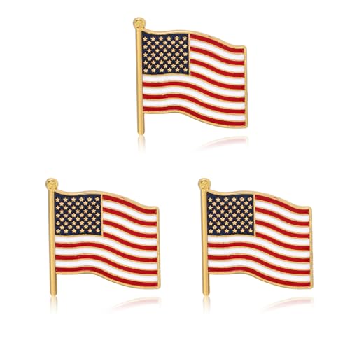 Yadiana American Flag Lapel Pins - Metal USA Flag Brooch Pins Bulk for Men & Women, Patriotic 4th of July, Memorial Veterans Day Souvenir Badges - Suit, Hat, Clothes Accessories
