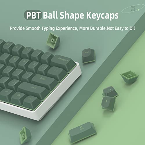 117 Key Custom PBT Keycap Set Double Shot OEM Profile for 61/68/87/98/100/104Key Compact TKL 60% or Full Size Cherry MX Gateron Kailh Outemu Cross Type Switch US Layout Mechanical Keyboard DIY(Green)