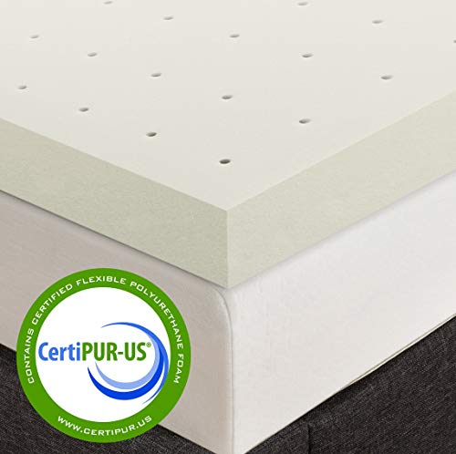 Image of Best Price Mattress 3 Inch Ventilated Memory Foam Mattress Topper, CertiPUR-US Certified, Short Queen