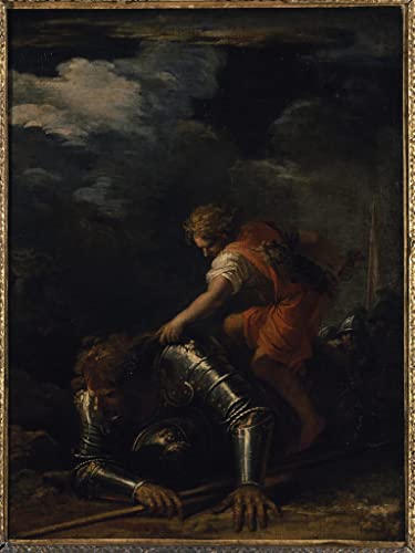 Toile David et Goliath Salvator Rosa : affiche portrait décoration murale salon de 60x90cm