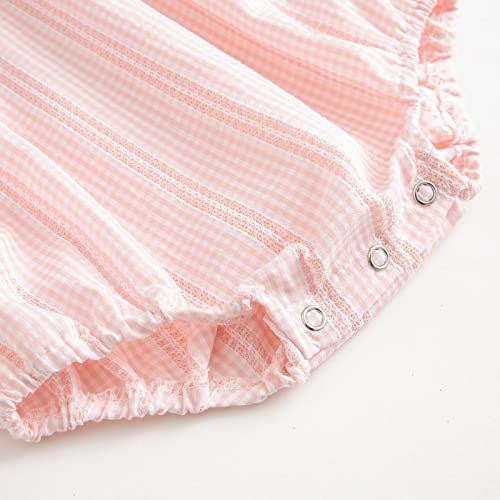 Simplee Kids Baby Girls Embroidered Romper Dress Floral Romper Ruffle Outfit Infant Sleeveless Lace One-Piece Pink Jumpsuit For 3 Months #TOP4