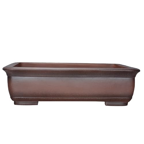 ADERFETBI Plant Pots Indoor Purple Sand 59cm Antique Rectangular Handmade Breathable Bonsai Pot Container