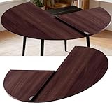 GRDBGNZBP Round Foldable Tabletop Dining Table Top 30 40in Wooden Folding Table Top Extender Portable Temporary Tabletop for Dining, Party, Games(Brown,80cm/30inch)