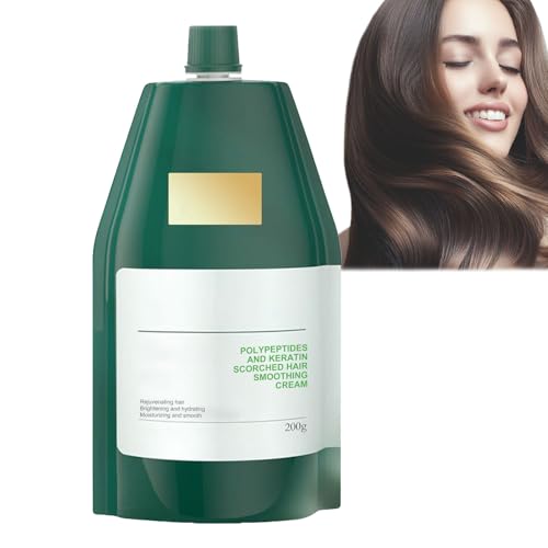 Crème réparatrice hydratante et lissante à la kératine polypeptidique, soin à la kératine pour cheveux colorés à chaud et abîmés, masque capillaire revitalisant en profondeur (1)