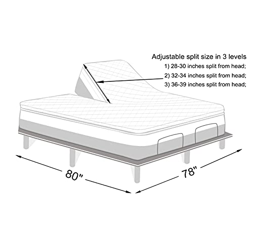 Waterproof Split Top King Mattress Protector For Adjustable Bed With Upper Flex Soft Noiseless Bamboo Terry Fitted Mattress Cover 32-34" From Head #TOP1