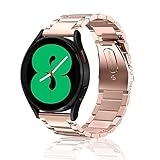 metal watch band 20mm  SeNool Correas 20mm Compatible con Galaxy Watch 4/4 Classic/Galaxy Active 2 40mm 44mm Pulsera de Repuesto de Metal de Acero Inoxidable Compatible con Galaxy Watch 3 41mm / Watch 42mm Oro Rosa