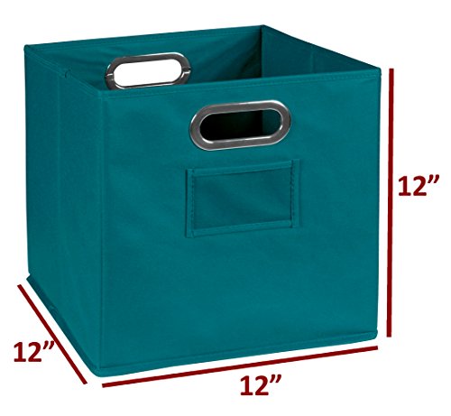 Niche Cubo Foldable Fabric Storage Bins, Teal, Set Of 12 #TOP4