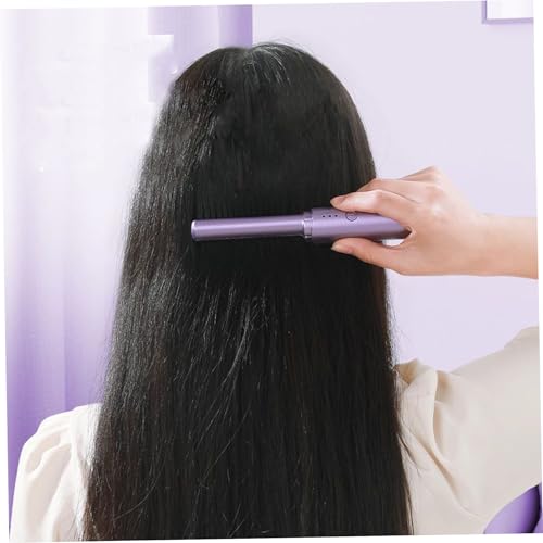 Peine Alisador Cerámico 2 en 1 Recargable USB Morado miniatura 3