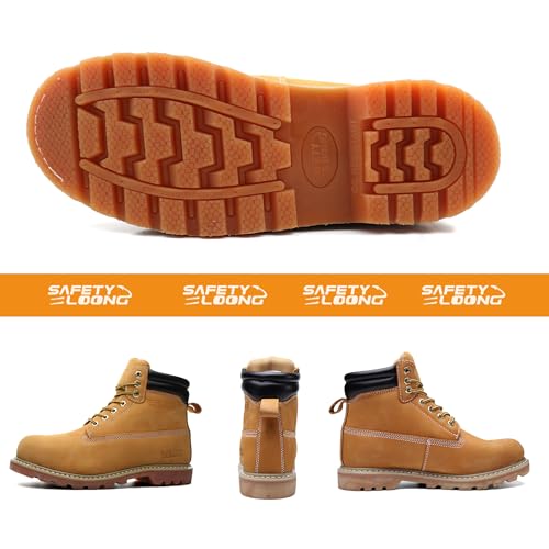 Image of Work Boots for Men Waterproof Soft Toe Non Slip Comfortable Leather Workboots