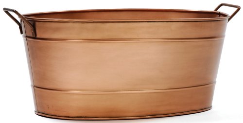 Image of Minuteman C81C Copper Oval Tub with Wrought Iron Handles