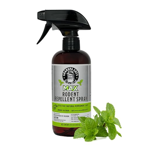 Grandpa Gus's MAX Rodent Repellent Spray, Natural Peppermint Oil, 16 Fl Oz