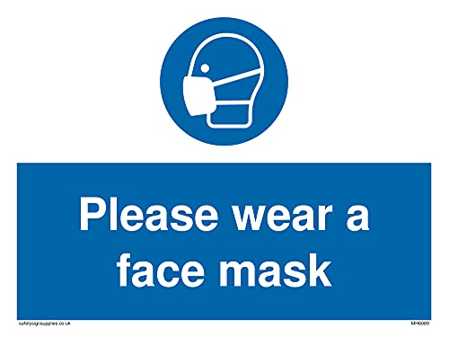 Confezione Da 5 – Please Wear A Face Mask Sign – 200 X 150 Mm – A5L