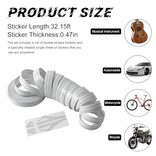 Gasedin 1 Roll×33Ft Pinstriping Tape for Car, Vinyl Pinstriping Tape Stripe Decal, Auto Striping Tape Emblems Trim for Vehicles Motorcycles Homes Boats DIY, Car Accessories (Gray)