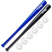 Cannon Sports Plastic Baseball Bat and Ball Set - 2 Plastic Bats 29.5-Inches and 6 Plastic Baseballs 9-Inches