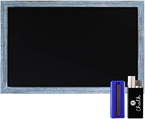 HBCY Creations Rustic Blue Magnetic Wall Chalkboard, Small Size 11" x 17", Framed Decorative Chalkboard - Great for Kitchen Decor, Weddings, Restaurant Menus and More!.(11" x 17")…