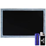HBCY Creations Rustic Blue Magnetic Wall Chalkboard, Small Size 11" x 17", Framed Decorative Chalkbo