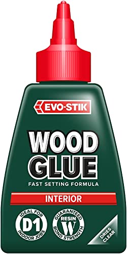 EVO-STIK Wood Glue Clear - 125ml - Interior - Extra Strong - Fast Setting Glue - Dries Clear - Suitable for All Wood Types