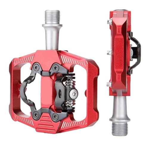 Pedal sin clip con rodamientos sellados, pedales de bicicleta autobloqueantes con tacos, pedal plano de doble propósito para bicicletas de montaña y carretera, fácil instalación