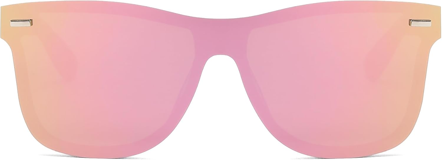 UV400 Rimless One-Piece Lens Reflective Sunglasses - Colored Mirrored Sun Glasses for Men & Women (2 Pack) - Image 7