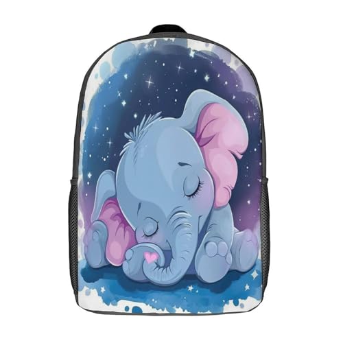 Sac d'école pour garçons motif éléphant 3D dessin animé, grand sac à dos 17inch