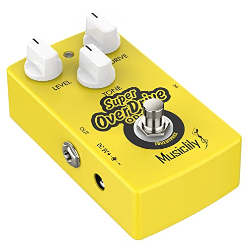 Musiclily Pro Guitar Effects Pedal DC 9V Adapter Powered for Electric Guitar Bass True Bypass, Super Overdrive