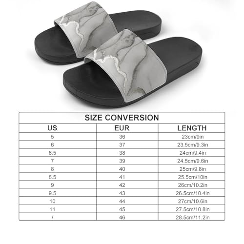 Gray Art Marble PVC Slippers Sandals for Women Men Open Toe Soft Cushioned Non-Slip Sandal for Indoor Outdoor2