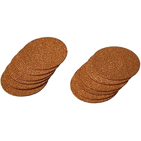 Viva Haushaltswaren Glass Coasters, 12 x ø 9,5cm, Cork Cover