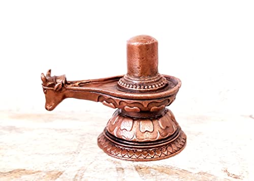 Image of Copper Idols of god Shivalingam, 2.1 inches, 230 Grams, Patina Antique Finish, Pack of 1 Piece