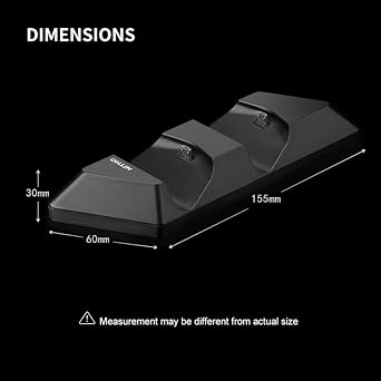 NiTHO PS4 Controller Charging Station Twin Controller Charging Station Compatible with PS4 Controller Charger for PS4 Slim/PS4 Pro - Black