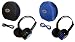 2 Pack Kid Sized Wireless Infrared Universal Car DVD IR Automotive Colored Adjustable 2 Channel Headphones With Case and 3.5mm Auxiliary Cord