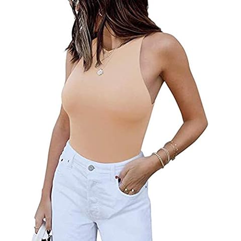 GEMBERA Women's Khaki High Neck Bodysuit Cover