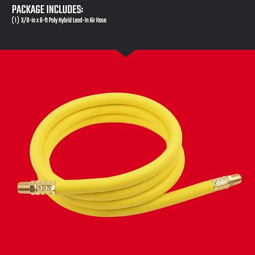 CRAFTSMAN 3/8-in x 6-ft Poly Hybrid Lead-In Air Hose, 300 PSI, Durable with Solid Brass Fittings for Air Compressors by CRAFTSMAN - Used condition - Image 3