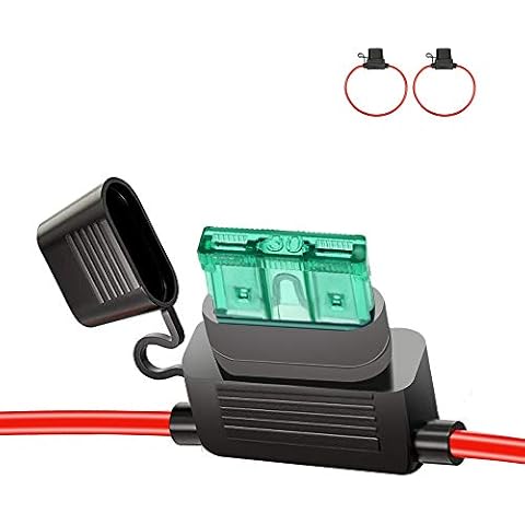 YUNPICAR 2Pack ATC/ATO 30A in-Line Fuse Holder 12V 16 Gauge Wiring Harness Standard Plug Socket Cover