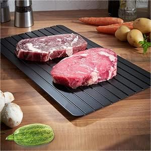 Danoib Fast Defrosting Tray Rapid Thaw Plate Magic Board for Frozen Foods, Made of Food-Safe Aluminum, Quick Thaw Defrosting Tray for Kitchen