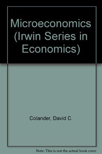 Microeconomics (Irwin Series in Economics) 0256168210 Book Cover
