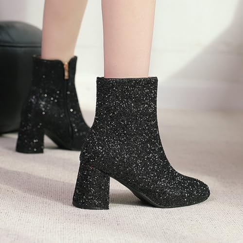 Bottes de mode paillettes avec fermeture éclair latérale pratique - 3
