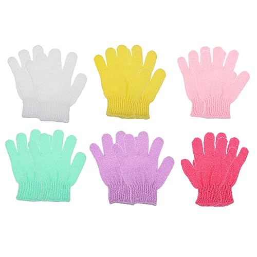 WOONEKY 10 piezas Guantes Exfoliantes de Ducha Guantes de Limpieza Exfoliación Profunda y Masaje para Cuerpo para Ducha y Cuidado Corporal