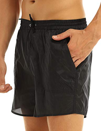 Lejafay Mens Adult See-Through Drawstring Quick Dry Beach Briefs Swim Trunks Summer Swim Shorts3