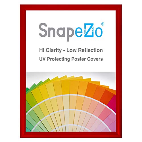 SnapeZo Red Poster Frame 12x16 Inches, 1.2 Inch Aluminum Profile, Front-Loading Snap Frame, Wall Mounting, Premium Series
