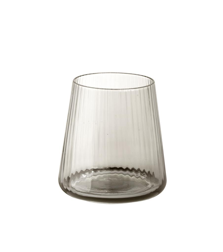 Evviva Set 6 Bicchieri acqua 400 ml, in vetro con decoro verticale - Reale (Grigio)