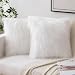MIULEE Pack of 2 Decorative New Luxury Series Style Christmas White Faux Fur Throw Pillow Case Cushion Cover for Sofa Bedroom Car 18 x 18 Inch 45 x 45 cm