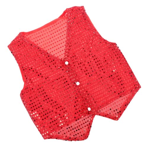 YARNOW Glitter Sequin Jacket for Boys and Girls Girls Sequin Jacket Outfit Shiny Dance Vest Versatile Performance Vest