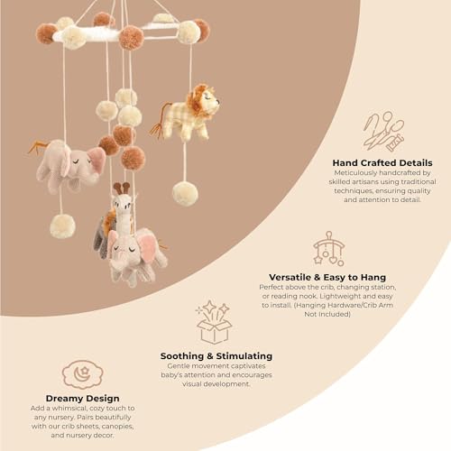Crane Baby Safari Nursery Ceiling Hanging Decor Boho Jungle Animals Room Decor for Babies Crane Baby, Safari Nursery Decor for Boys and Girls, Ceiling Hanging, 11" x 28", Jungle Nursery Decor - Image 3