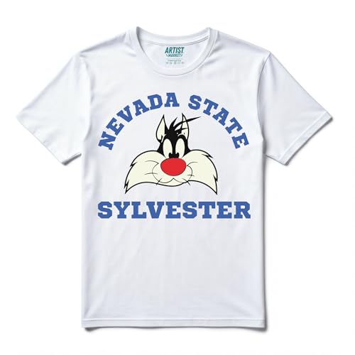 ARTIST MARKET Camiseta 100% algodón Nevada State Sylvester, Color blanco., M