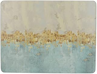 Creative Tops 'Golden Reflections' Printed Rectangular Cork-Backed Placemats, 30 x 22.75 cm - Gold (Set of 6)